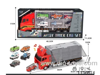 Fire Fighting Short Headed Vehicle+Six Colours Fire Engine Series Alloy Cars