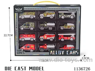No.11 Military Car + No.12 Red Fire Engine