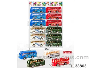 4 x 4 colour pull back uniformed buses 12pcs