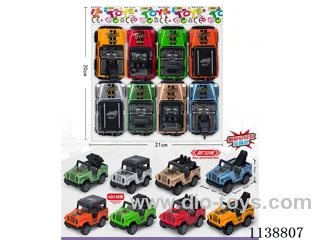 Four 8-colour jeep pull back car (ABS material) 8pcs