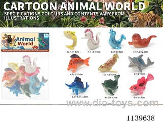 Solid Cartoon Sea Animals 10PCS