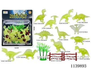 Glow-in-the-dark 12 Dinosaurs (15PCS)