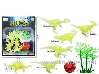 Glow-in-the-dark 6 Dinosaurs (8PCS)