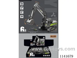 Alloy Inertia Engineering Vehicle Excavator 6pcs