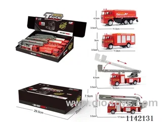 Alloy Skid Steer Fire Truck (4 Mixed)