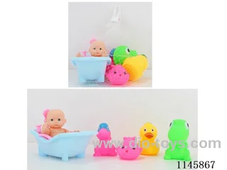 5 inch 12cm 5 jointed vinyl body doll + BB whistles animals