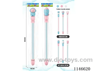 Pull-out water cannon/water pistol (spaceman, rocket 2 macaroons 3 colours random mix) 49cm