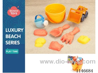 Soft Rubber Beach Bucket (9-Piece Set)