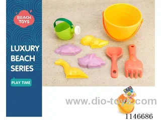 Soft Rubber Beach Bucket (8 Pcs Set)