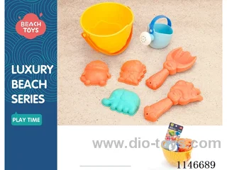 Soft rubber beach pail (7 sets)