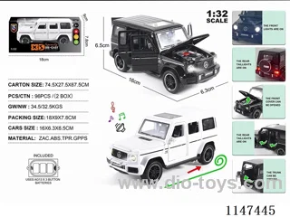 English 1:32 die-cast zinc alloy light and sound effects Mercedes G63 car model