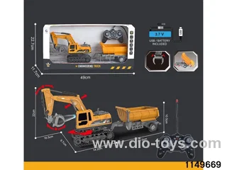 1:22 27MHz 6ch RC Construction Vehicle with Lights