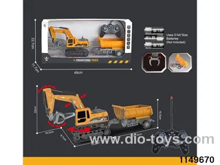 1:22 27MHz 6ch RC Construction Vehicle with Lights