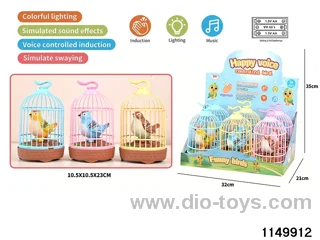 6pcs Sound-activated Single Bird Cage W L/M