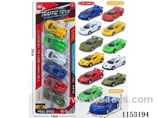 2 models of 6 colours pull back racing car/police car (environmentally friendly material) 6PCS (random colours)
