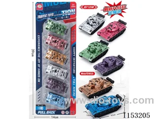 Six 6-colour pull back simulation tank (metallic) 6PCS