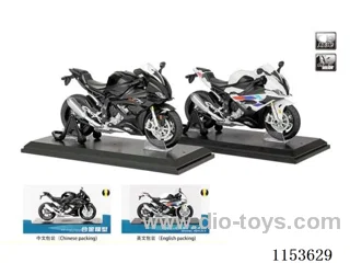 1:12 Scooter Alloy Warhawk Motorcycle with Base