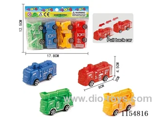 2 pull back fire engines4PCS