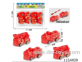 2 pull back fire engines 4PCS