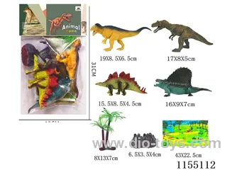 7 inch dinosaurs 4 + 1 tree + 1 stone