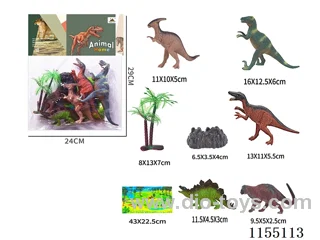 6 inch dinosaurs 5 + 1 tree + 1 stone