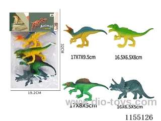 7’ Solid Dinosaurs 4pcs