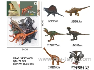 7 inch simulation solid dinosaur 6pcs