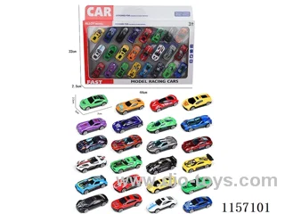 24PCS free wheel alloy car