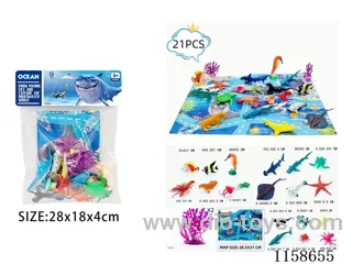 21PCS Marine Animal Scene Map Set