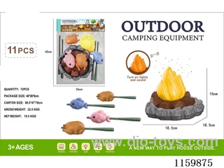 11PCS Outdoor Lights & Sounds Camping Set - Fire Pile 3AA(not included battery)