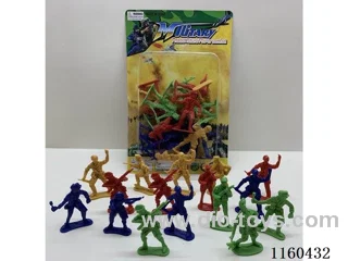 Military set (4 colours 16pcs 5cm high soldier) (simulate soldier combat soldier military scene)