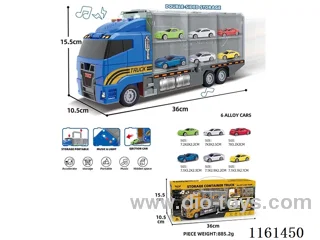 City big cargo car + 6 city small alloy sports car + cargo car stickers