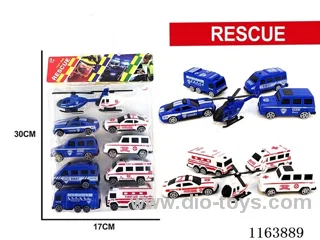 10PCS sliding ambulance + police car