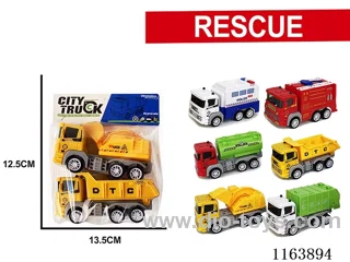 2PCS pull-back engineering truck