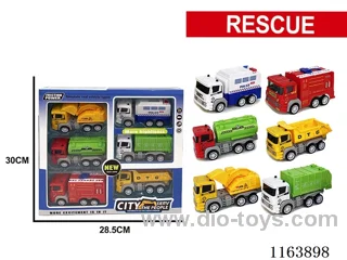 6PCS pulling back engineering vehicles