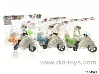 Pull-wire lighted police motorbike