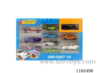 1:64 10PCS free wheel alloy car