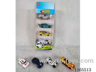 1:64 4 PCS free wheel alloy car