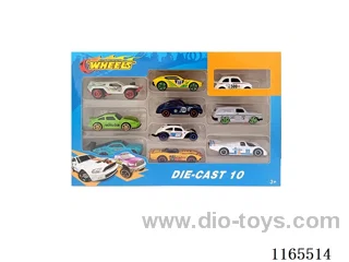 1:64 10PCS free wheel alloy car