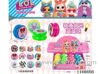 Surprise doll bearing lighted yo-yo 12PCS (pattern random mix)