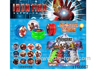 Iron Man bearing lighted yo-yo 12PCS (pattern random mix)