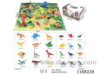 Hollow Colourful Dinosaurs 12 pcs + 12 4 inch dinosaurs + 1 map