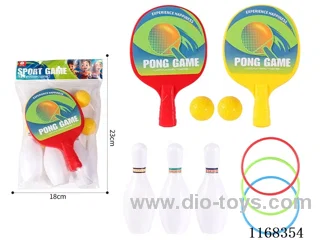 Large ping pong paddle with 2 balls + small bowling ring