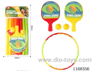 Big ping pong paddle + hula hoop