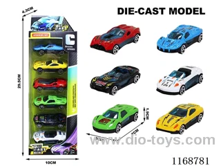 free wheel alloy cars 6PCS