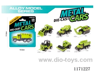 Alloy Scooter Engineering Green Car 6 Assorted
