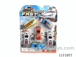 6PCS pull back iron car