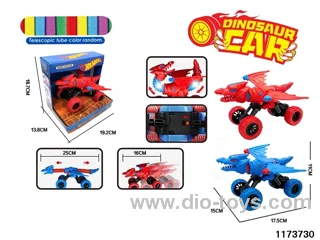 Lighted Retractable Inertia Dinosaur Car