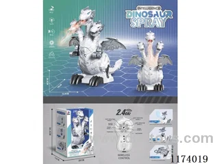 2.4G rc dinosour with light/music/spray included battery