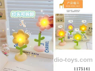 Magnetic Desktop Flower Night Light,Button Battery